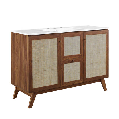 Modway - Soma 48? Single Sink Bathroom Vanity by Modway  Bathroom Vanities Brown - EEI-6719-WAL-WHI