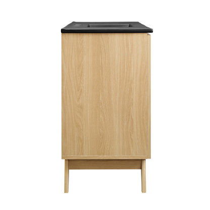 Modway - Soma 48? Single Sink Bathroom Vanity by Modway  Bathroom Vanities Brown - EEI-6720-OAK-BLK