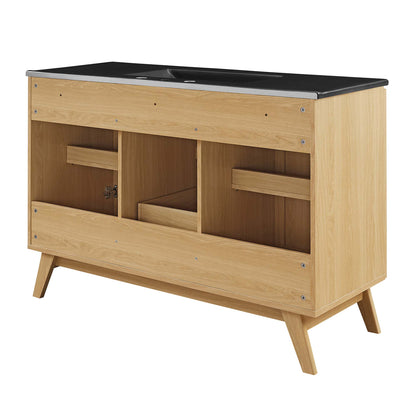 Modway - Soma 48? Single Sink Bathroom Vanity by Modway  Bathroom Vanities Brown - EEI-6720-OAK-BLK