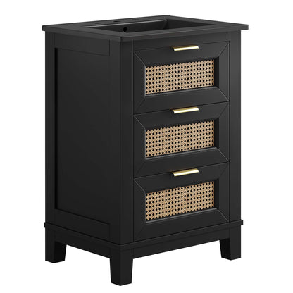 Modway - Dixie 24? Solid Wood Bathroom Vanity Cabinet by Modway  Bathroom Vanities Black - EEI-6724-BLK-BLK