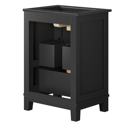 Modway - Dixie 24? Solid Wood Bathroom Vanity Cabinet by Modway  Bathroom Vanities Black - EEI-6724-BLK-BLK