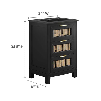 Modway - Dixie 24? Solid Wood Bathroom Vanity Cabinet by Modway  Bathroom Vanities Black - EEI-6724-BLK-BLK