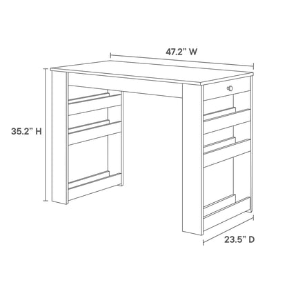 Modway - Galley 3-Piece Kitchen Island and Stool Set by Modway  Bar and Dining Dining Sets Gray - EEI-6730-OAK-GRY