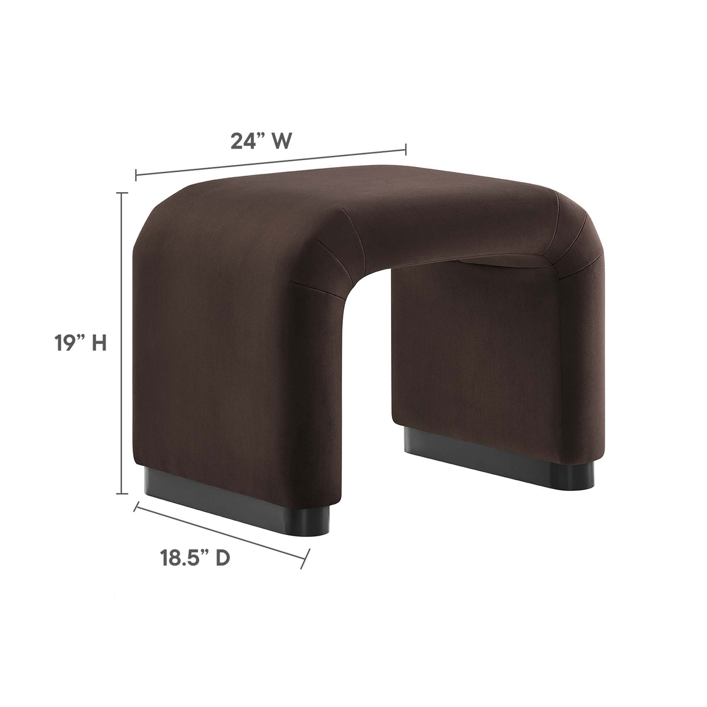 Modway - Koda Performance Velvet Waterfall Stool by Modway  Living Room Sofas and Armchairs Brown - EEI-6733-BLK-CHB