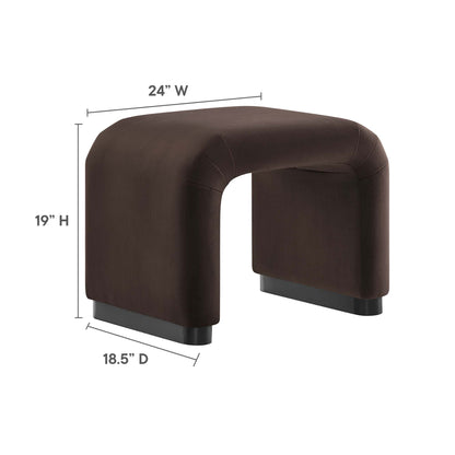 Modway - Koda Performance Velvet Waterfall Stool by Modway  Living Room Sofas and Armchairs Brown - EEI-6733-BLK-CHB