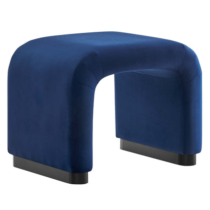 Modway - Koda Performance Velvet Waterfall Stool by Modway  Living Room Sofas and Armchairs Blue - EEI-6733-BLK-MID