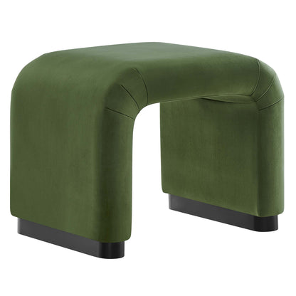 Modway - Koda Performance Velvet Waterfall Stool by Modway  Living Room Sofas and Armchairs Green - EEI-6733-BLK-MOS