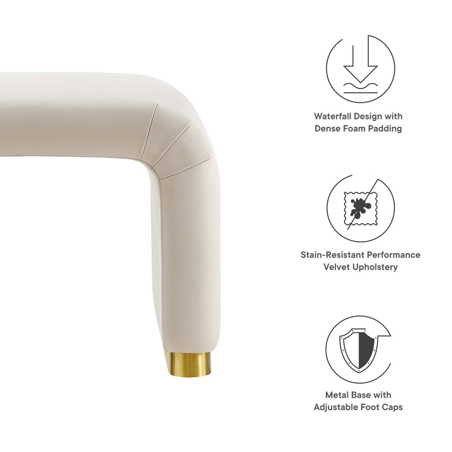 Modway - Koda Performance Velvet Waterfall Stool by Modway  Living Room Sofas and Armchairs Brown - EEI-6733-BRA-ALM