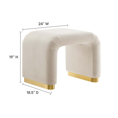 Modway - Koda Performance Velvet Waterfall Stool by Modway  Living Room Sofas and Armchairs Brown - EEI-6733-BRA-ALM