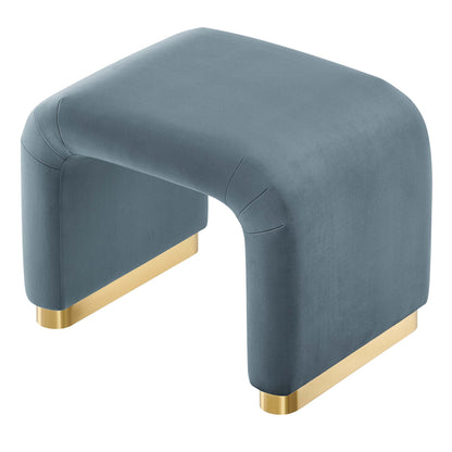 Modway - Koda Performance Velvet Waterfall Stool by Modway  Living Room Sofas and Armchairs Blue - EEI-6733-BRA-CAB