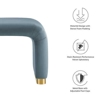 Modway - Koda Performance Velvet Waterfall Stool by Modway  Living Room Sofas and Armchairs Blue - EEI-6733-BRA-CAB