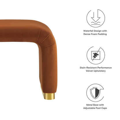 Modway - Koda Performance Velvet Waterfall Stool by Modway  Living Room Sofas and Armchairs Red - EEI-6733-BRA-RUS