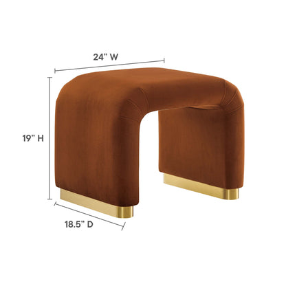 Modway - Koda Performance Velvet Waterfall Stool by Modway  Living Room Sofas and Armchairs Red - EEI-6733-BRA-RUS