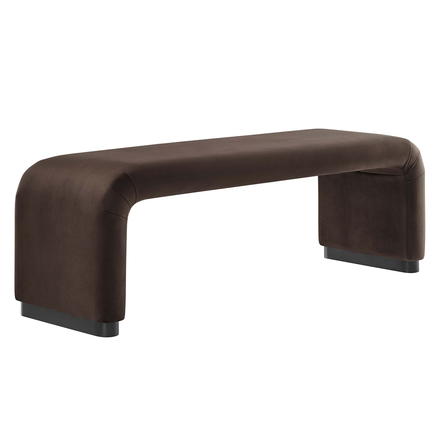Modway - Koda Performance Velvet Waterfall Long Bench by Modway  Living Room Benches and Stools Brown - EEI-6734-BLK-CHB
