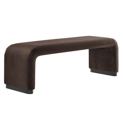 Modway - Koda Performance Velvet Waterfall Long Bench by Modway  Living Room Benches and Stools Brown - EEI-6734-BLK-CHB