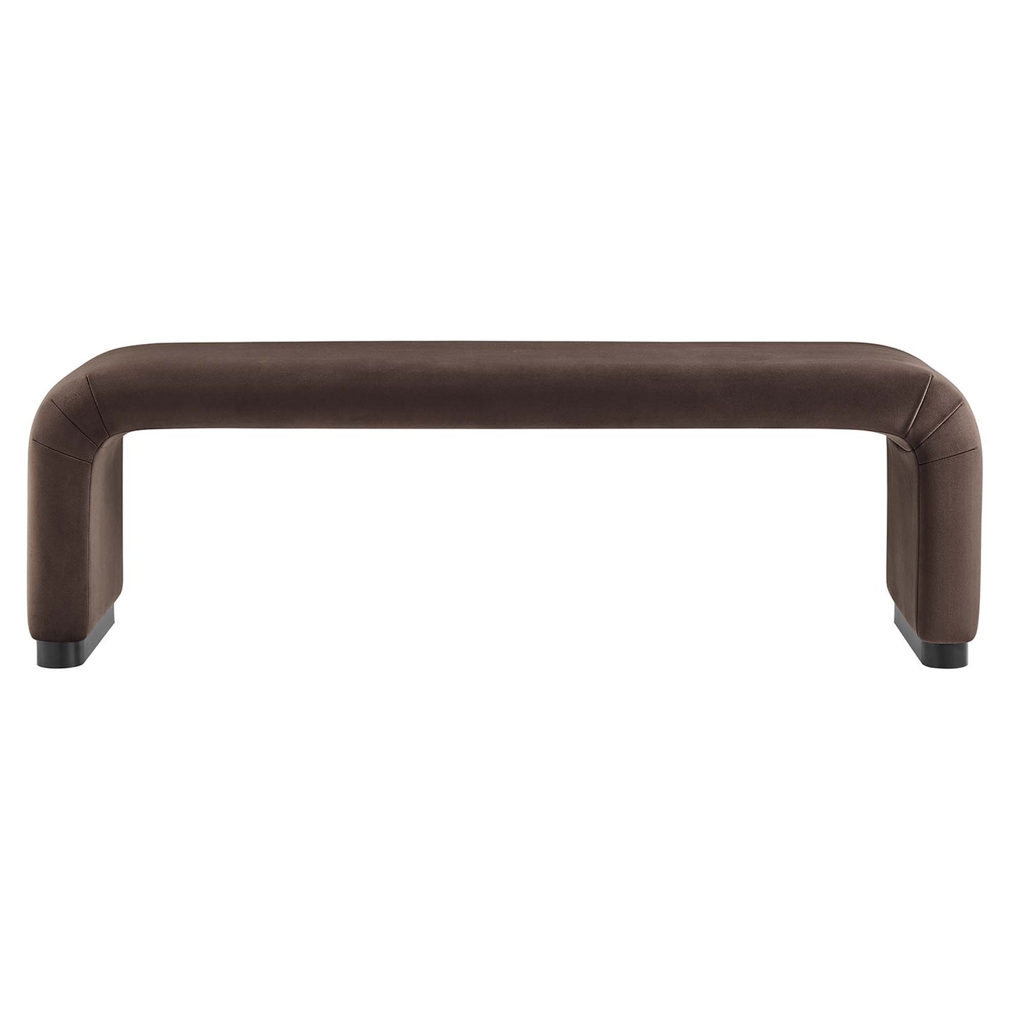 Modway - Koda Performance Velvet Waterfall Long Bench by Modway  Living Room Benches and Stools Brown - EEI-6734-BLK-CHB