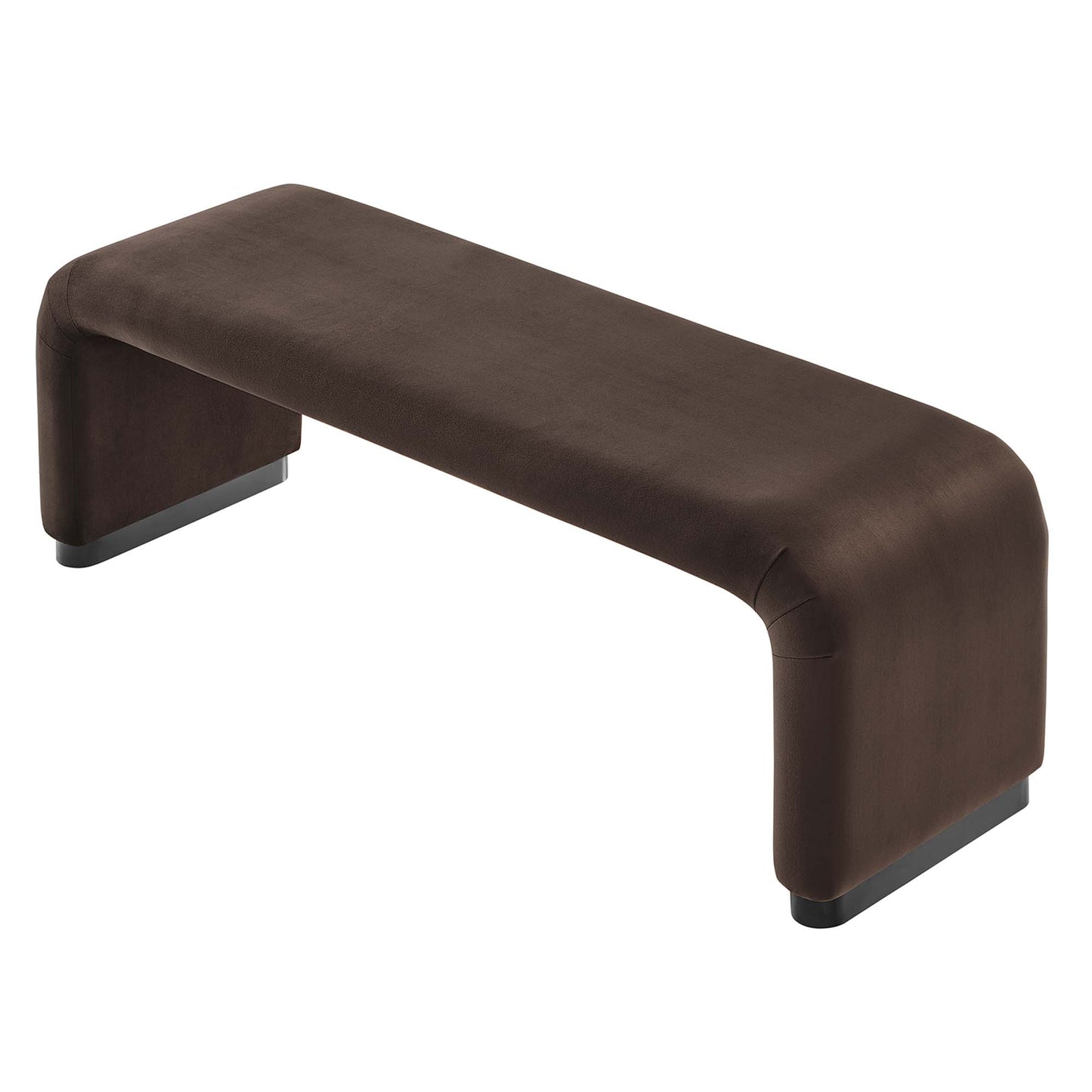 Modway - Koda Performance Velvet Waterfall Long Bench by Modway  Living Room Benches and Stools Brown - EEI-6734-BLK-CHB