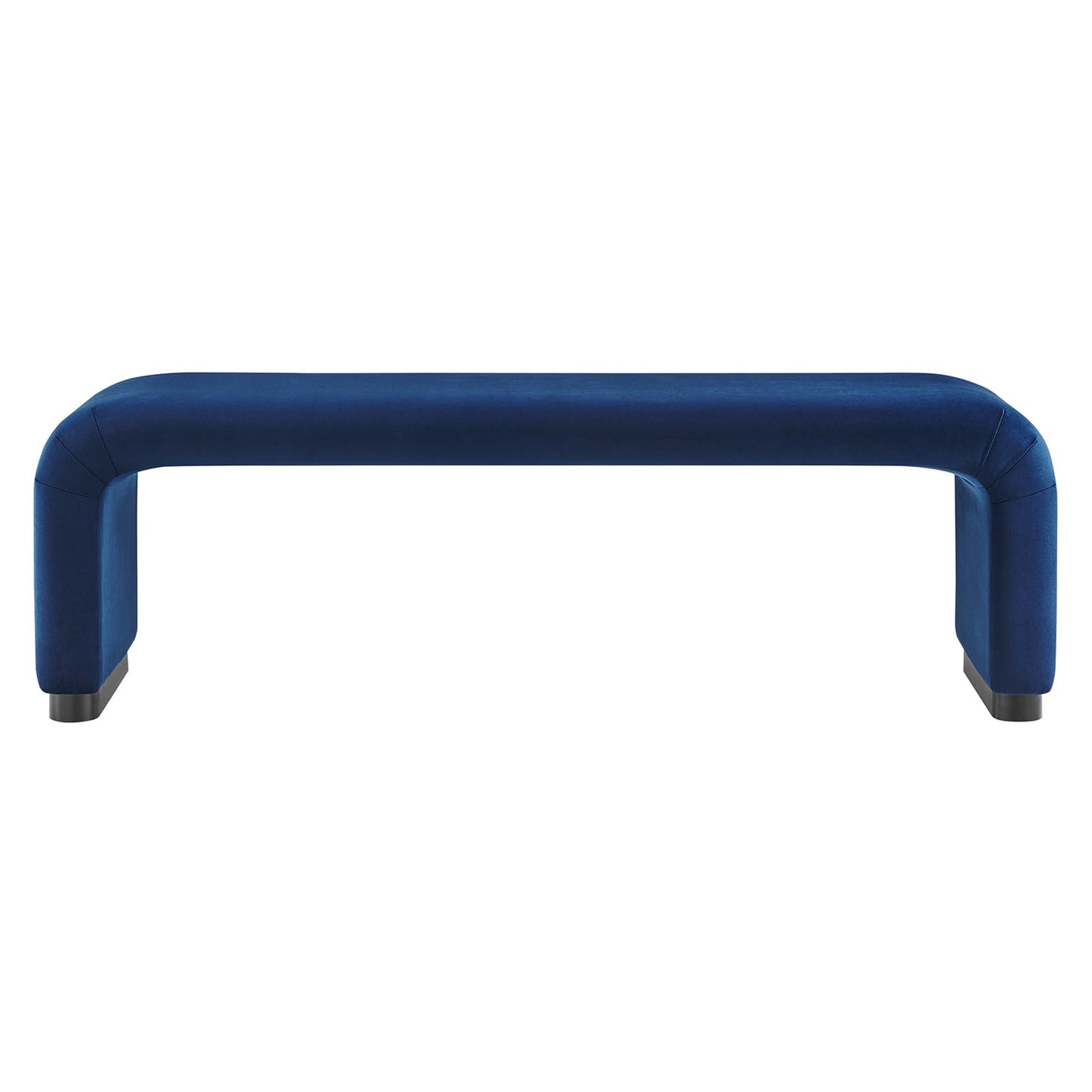 Modway - Koda Performance Velvet Waterfall Long Bench by Modway  Living Room Benches and Stools Blue - EEI-6734-BLK-MID