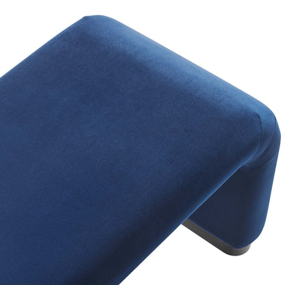 Modway - Koda Performance Velvet Waterfall Long Bench by Modway  Living Room Benches and Stools Blue - EEI-6734-BLK-MID