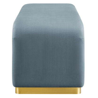 Modway - Koda Performance Velvet Waterfall Long Bench by Modway  Living Room Benches and Stools Blue - EEI-6734-BRA-CAB