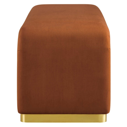 Modway - Koda Performance Velvet Waterfall Long Bench by Modway  Living Room Benches and Stools Red - EEI-6734-BRA-RUS