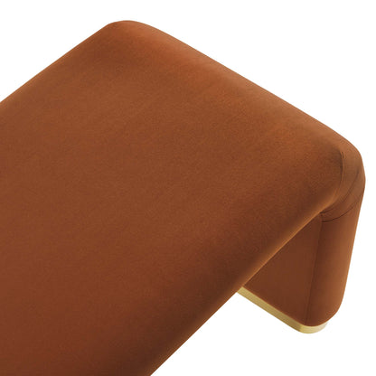 Modway - Koda Performance Velvet Waterfall Long Bench by Modway  Living Room Benches and Stools Red - EEI-6734-BRA-RUS