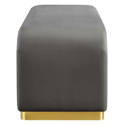 Modway - Koda Performance Velvet Waterfall Long Bench by Modway  Living Room Benches and Stools Gray - EEI-6734-BRA-STG