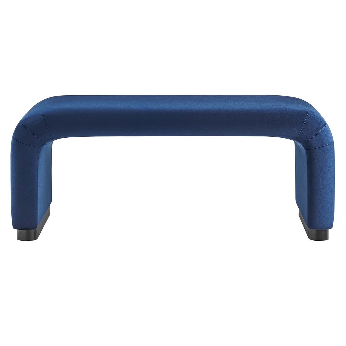 Modway - Koda Performance Velvet Waterfall Ottoman by Modway  Living Room Sofas and Armchairs Blue - EEI-6735-BLK-MID