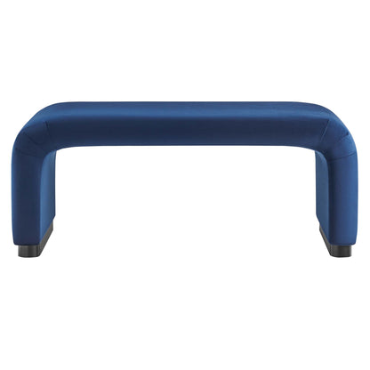 Modway - Koda Performance Velvet Waterfall Ottoman by Modway  Living Room Sofas and Armchairs Blue - EEI-6735-BLK-MID