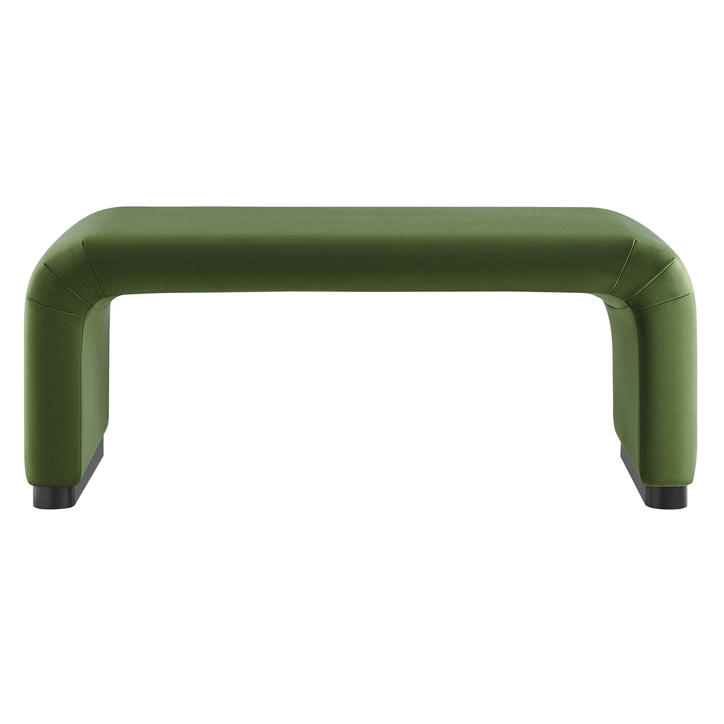 Modway - Koda Performance Velvet Waterfall Ottoman by Modway  Living Room Sofas and Armchairs Green - EEI-6735-BLK-MOS