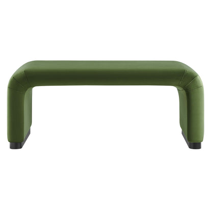 Modway - Koda Performance Velvet Waterfall Ottoman by Modway  Living Room Sofas and Armchairs Green - EEI-6735-BLK-MOS