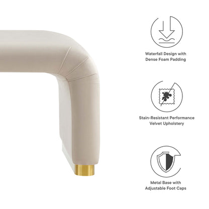 Modway - Koda Performance Velvet Waterfall Ottoman by Modway  Living Room Sofas and Armchairs Brown - EEI-6735-BRA-ALM