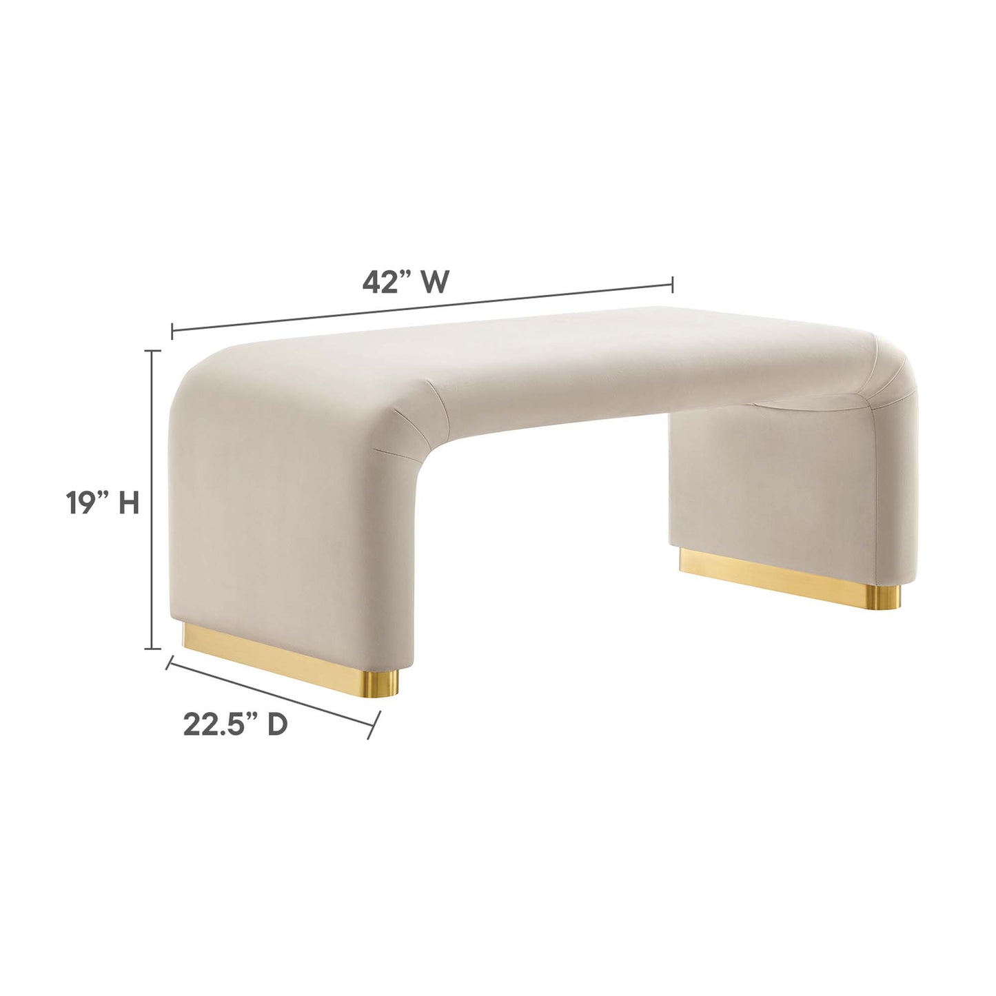 Modway - Koda Performance Velvet Waterfall Ottoman by Modway  Living Room Sofas and Armchairs Brown - EEI-6735-BRA-ALM