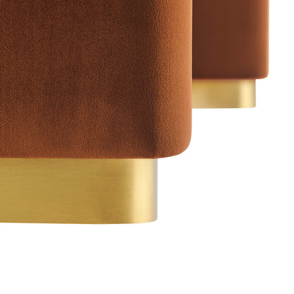 Modway - Koda Performance Velvet Waterfall Ottoman by Modway  Living Room Sofas and Armchairs Red - EEI-6735-BRA-RUS