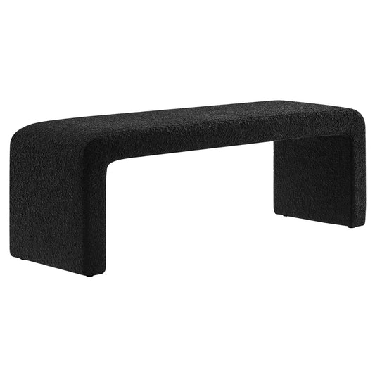 Modway - Simba Boucle Fabric Waterfall Long Bench by Modway  Living Room Benches and Stools Black - EEI-6736-BLK