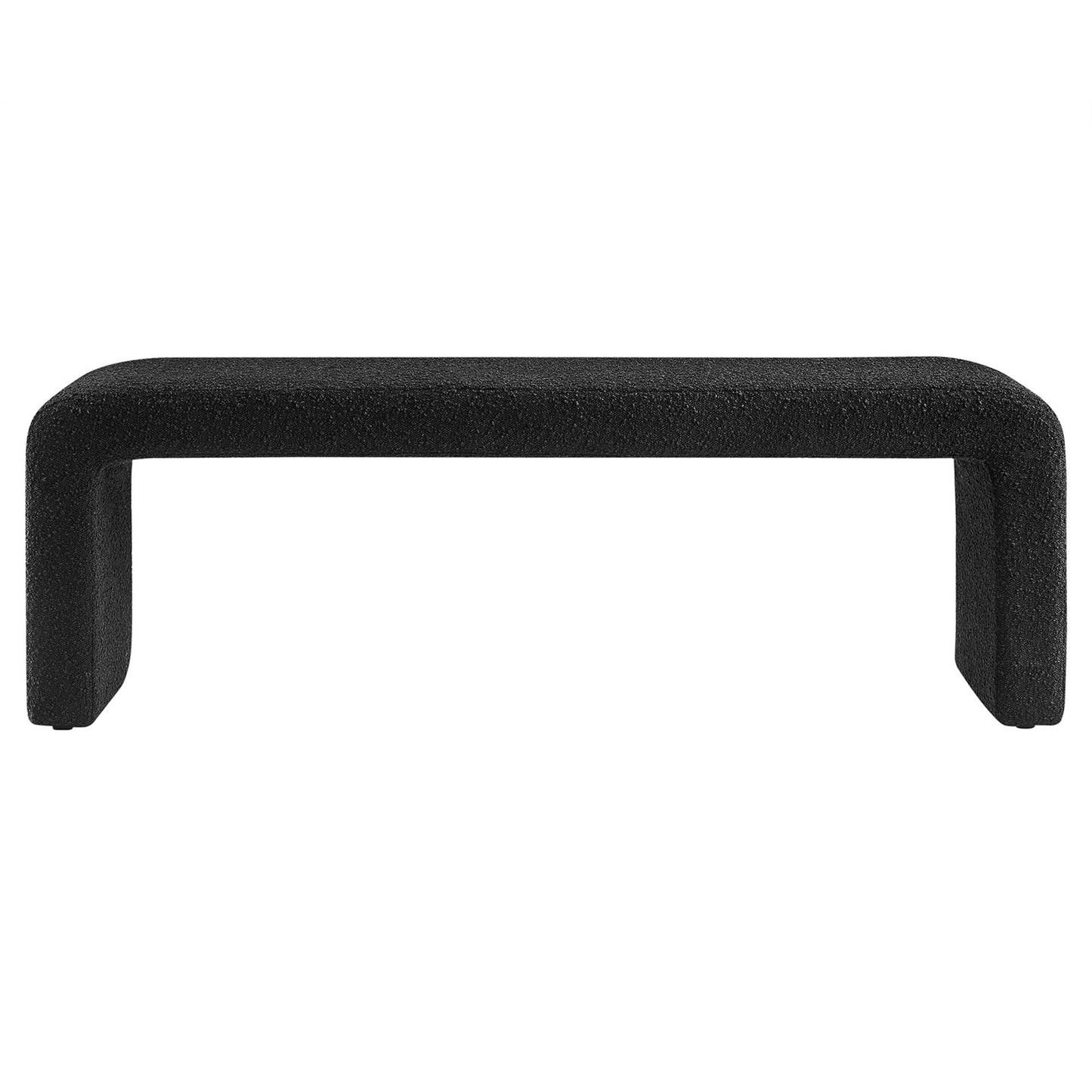 Modway - Simba Boucle Fabric Waterfall Long Bench by Modway  Living Room Benches and Stools Black - EEI-6736-BLK