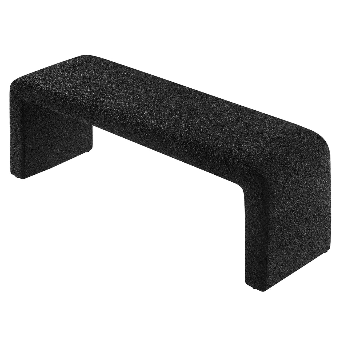 Modway - Simba Boucle Fabric Waterfall Long Bench by Modway  Living Room Benches and Stools Black - EEI-6736-BLK