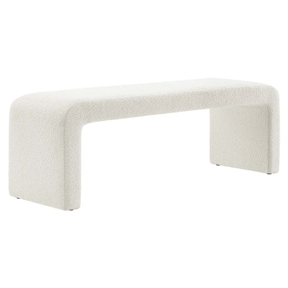 Modway - Simba Boucle Fabric Waterfall Long Bench by Modway  Living Room Benches and Stools White - EEI-6736-IVO