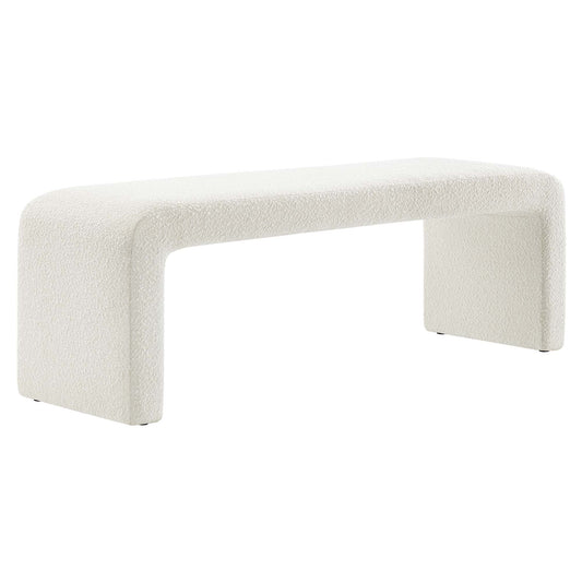 Modway - Simba Boucle Fabric Waterfall Long Bench by Modway  Living Room Benches and Stools White - EEI-6736-IVO
