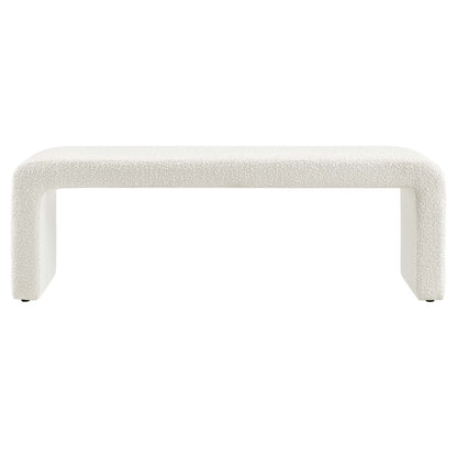Modway - Simba Boucle Fabric Waterfall Long Bench by Modway  Living Room Benches and Stools White - EEI-6736-IVO