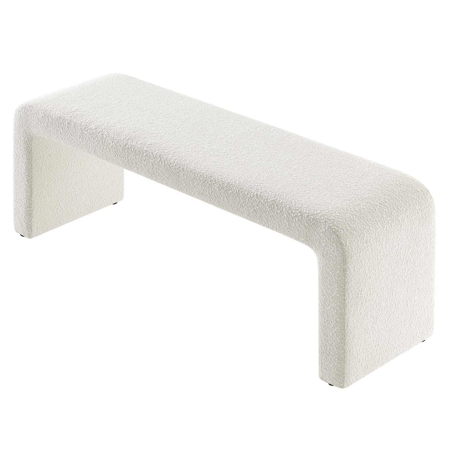Modway - Simba Boucle Fabric Waterfall Long Bench by Modway  Living Room Benches and Stools White - EEI-6736-IVO