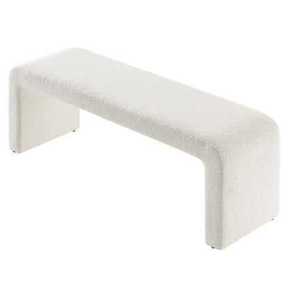 Modway - Simba Boucle Fabric Waterfall Long Bench by Modway  Living Room Benches and Stools White - EEI-6736-IVO