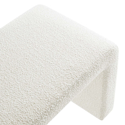 Modway - Simba Boucle Fabric Waterfall Long Bench by Modway  Living Room Benches and Stools White - EEI-6736-IVO