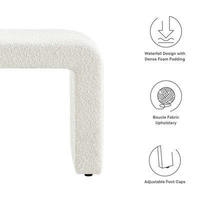 Modway - Simba Boucle Fabric Waterfall Stool by Modway  Living Room Sofas and Armchairs White - EEI-6737-IVO