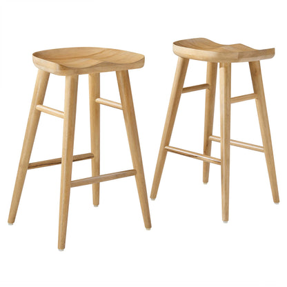Modway - Saville Backless Wood Counter Stools Set of 2 by Modway  Bar and Dining Bar and Counter Stools Brown - EEI-6739-OAK