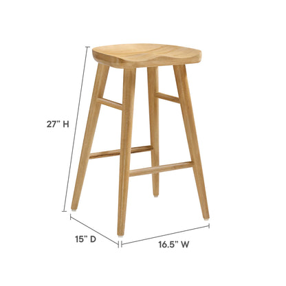 Modway - Saville Backless Wood Counter Stools Set of 2 by Modway  Bar and Dining Bar and Counter Stools Brown - EEI-6739-OAK