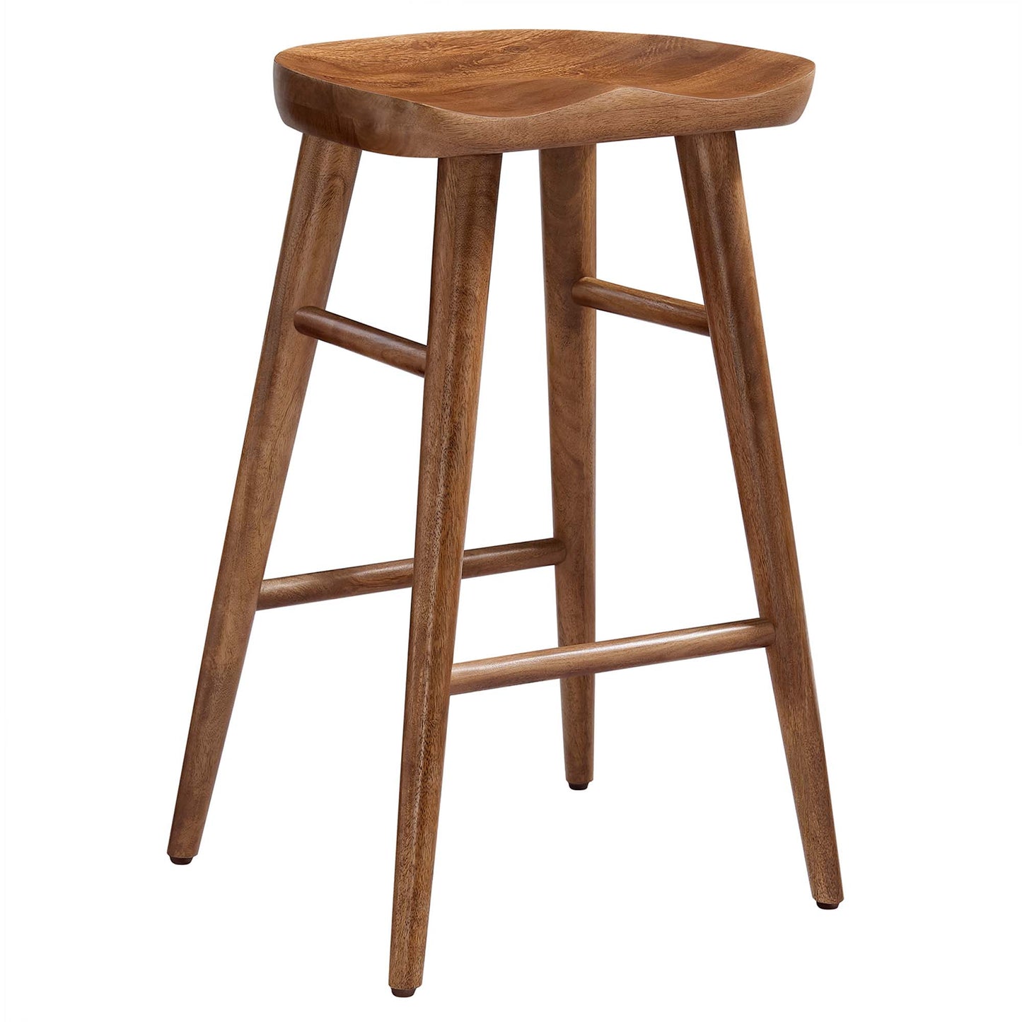 Modway - Saville Backless Wood Counter Stools Set of 2 by Modway  Bar and Dining Bar and Counter Stools Brown - EEI-6739-WAL