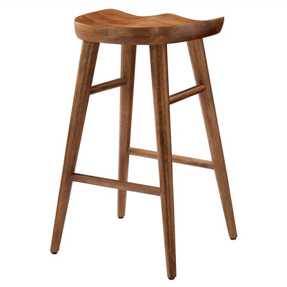 Modway - Saville Backless Wood Counter Stools Set of 2 by Modway  Bar and Dining Bar and Counter Stools Brown - EEI-6739-WAL