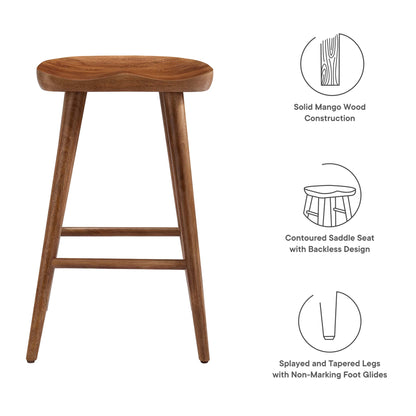 Modway - Saville Backless Wood Counter Stools Set of 2 by Modway  Bar and Dining Bar and Counter Stools Brown - EEI-6739-WAL