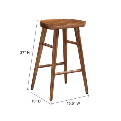 Modway - Saville Backless Wood Counter Stools Set of 2 by Modway  Bar and Dining Bar and Counter Stools Brown - EEI-6739-WAL